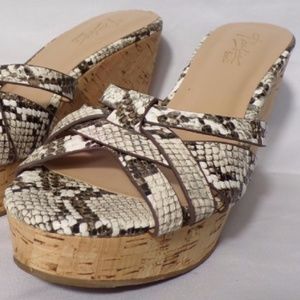 Thalia Sodi 3.5" Heel Wedges Snake Skin Print